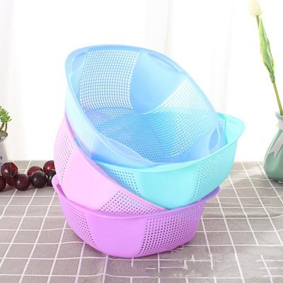 China Sustainable Fruit Basket Frame Square Drain Basket Kitchen Plastic Vegetable Wash Basket for sale