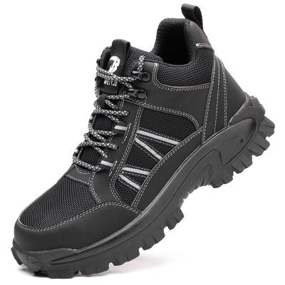 China Men's Anti-Static High Quality Leather Steel Toe Boots And Foot Protection Toe Black Safety Shoes For for sale