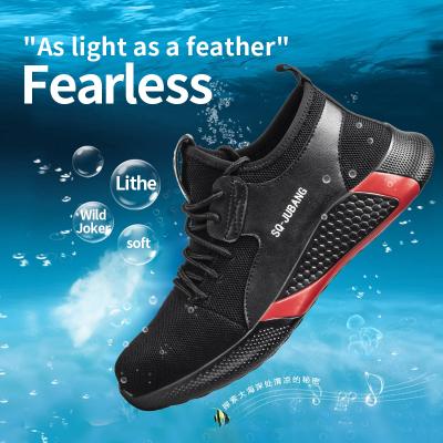 China Steel-Toed Anti-Static Shoes Flight Knitted Breathable Anti-Knock And Anti-Smash Lightweight Non-Slip Safety Shoes For Man for sale