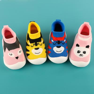 China Breathable Kids Sport Lightweight Flying Knitting Comfortable Slip On Kids Bump Casual Sneaker Baby Shoes for sale