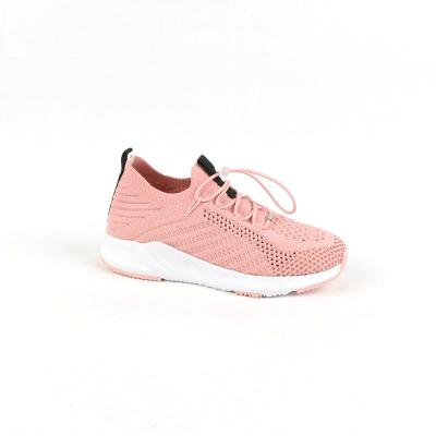 China DM and TPR lightweight soles pink elastic band kids no lace breathable kids bump sneaker for young girls for sale