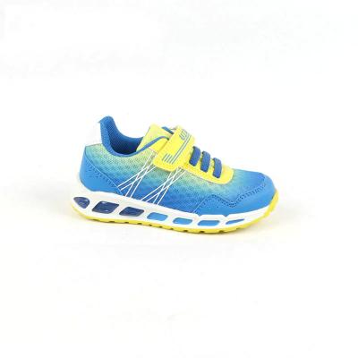 China 2021 New Fashion Trend Leisure Kids Boys Sports Cyan Blue Luminous Elastic Sneaker For Kid for sale