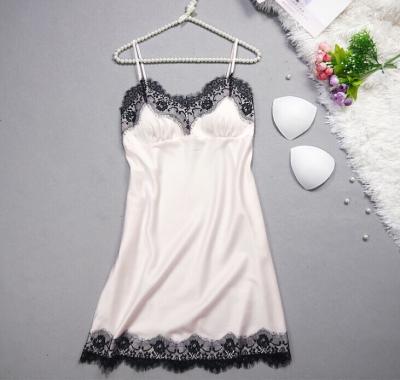 China Wholesale New Modal Women's Sleepwear 95% Polyester Black Sexy Night Dress Mature Women's Sleepwear for sale