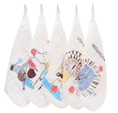 China Disposable 100% Cotton 6 Layers Printing Baby Washcloth Face Towel For Baby for sale