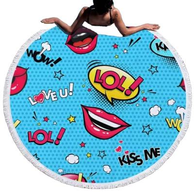 China Custom New Style Microfiber Disposable Sublimation Printing Round Beach Towel, Beach Towel for sale