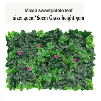 China Durable Artificial Grass Plant Wall Hanging Decoration Plastic Green Grass Vertical Plant Wall For Home Decoration for sale