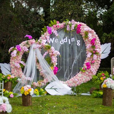 China Customizable Rose Wedding Decoration Fake Wedding Backdrop Artificial Rose Pink Flower Wall For Real Touch for sale