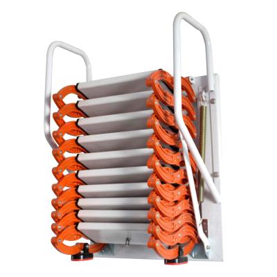 China Folding Ladders Outside Wall Mounted Wall Emergency Step Ladder Metal Foldable Stairs for sale