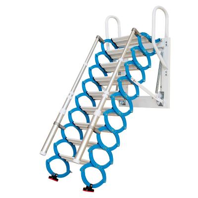 China Aluminum Folding Ladders Wall Access Folding Ladder with Retractable Handrail Wall Hanging Step Ladders for sale