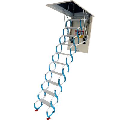 China Folding Ladders Indoor Attic Pull Down Stairs Steel Attic Hidden Folding Ladder for sale