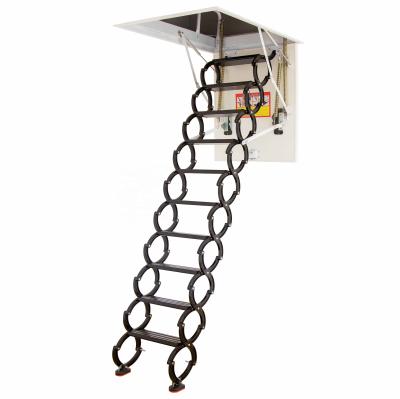 China Folding Ladders Customized Attic Folding Ladder Extension Aluminum Drop Down Scissor Ladders for sale