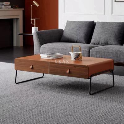 China More Creative Color Living Room Furniture Center Table Modern Design Wooden Coffee Table With Drawer for sale