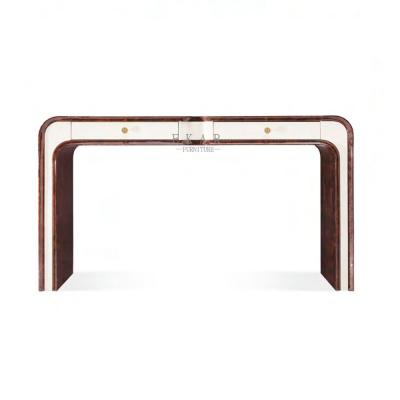 China European Modern Luxury Quality Modern Hallway Furniture Hallway Style High Gloss Red White Red Wood Console Table for sale