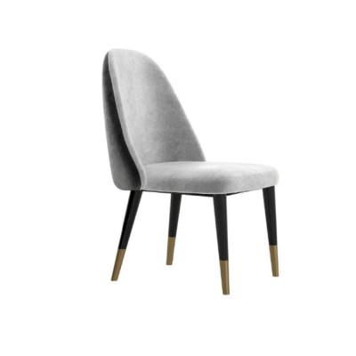 China 2022 Latest Modern Design Minimalist Quality Fabric Dining Chair Metal Frame Cooper Base Upholstered Dining Chair for sale