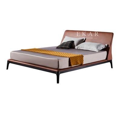 China New Modern Design Bedroom Furniture Luxury Modern Single Wood Bed King Size Fabric Bed Frame For Bedroom for sale