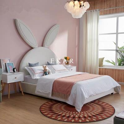 China Kids Bed Bunny Affordable Child Bed Headboard Furniture Bedroom Modern Design Cute Kids Bed for sale