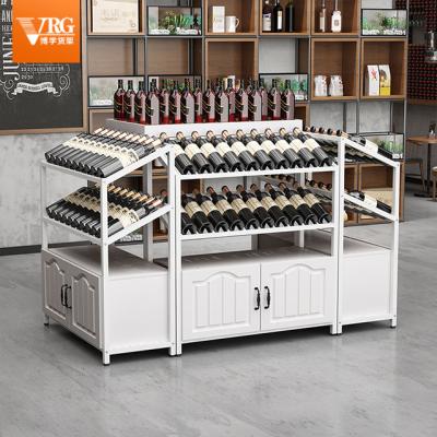 China Wide Applicability Multi-Storey Wine Rack Shopping Mall Combination Wine Rack Floor Liquor Display Rack for sale