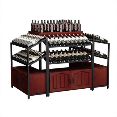 China Wide Applicability Wooden Wine Bottle Display Cabinets With Customized Shelves And Wine Cabinets For Collections for sale