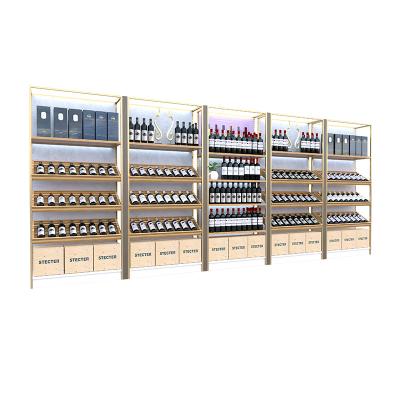 China High Quality New Wine Rack Wine Cabinet Display Shelf Single-sided/Double-sides & Custom Made Floor Standing Wine Rack for sale