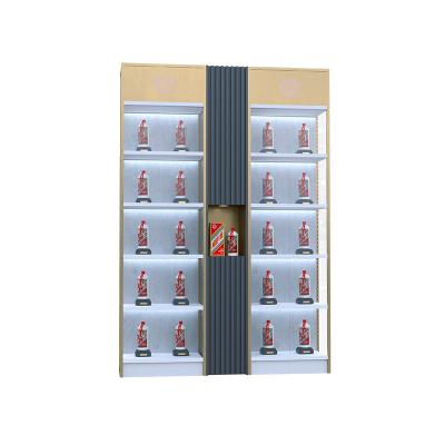 China Single-Sided / Double-sides Factory Steel-Wood Metal Cabinets and Direct Custom Wholesale Wine Shelves Display Stands for Shops for sale