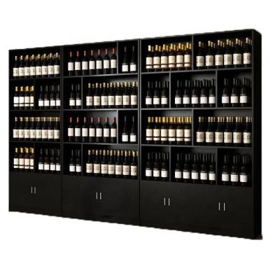 China Humanized layout is super practical wine display cabinet wooden container liquor supermarket display cabinet tobacco and wine display rack for sale