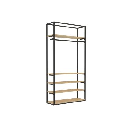 China Single-sided modern ladies clothes shop design and decoration wholesale price custom clothing store shelving clothes display rack for sale