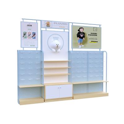 China Customized Double Sided Rack Maternal Display Stand And Universal Double Sided Style Wooden Rack Child Store Shelves Store Shelves for sale