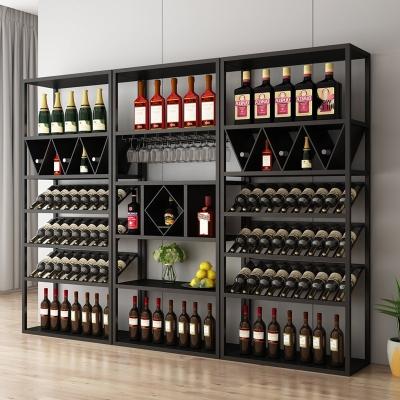 China Modern Single Sided Wine Cabinet Against Wall Living Room Dining Room Display Cabinet Wine Glass Rack Wine Rack Display Ra for sale