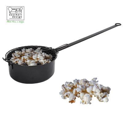 China Other Cooking Pans Popcorn Pans Best Selling Carbon Steel With Mesh Cover BLACK Backing Esschert Design BBQ Home Outdoor Camping for sale