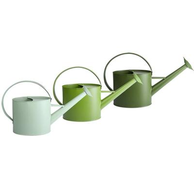 China Garden Metal Watering Cans Outdoor Green Zinc Steel Watering Can For Bonsai Trees for sale