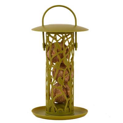 China Non-automatic Antique Fill Bird Top Silo Tray Hanging Wild Bird Feeder Animal Suetball Feeder for sale