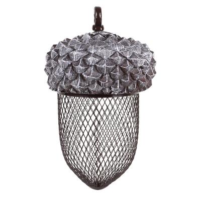 China Stocked Animal Feeder Wholesale Metal Bird Acorn Feeder Garden Bird Hanging Feeder for sale