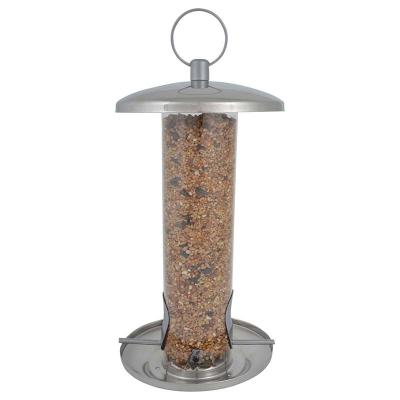 China Automatic Esschert Design Stainless Steel Seed Bird Feeder Garden Seed Feeder Outdoor Use For Bird for sale