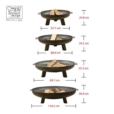 China Esschert Design Pozo Cuencos De Fuego Outdoor Indoor Garden Stove Wood Fire Bowls Dusty Steel Fire Pit Bowls Heavy Detachable for sale