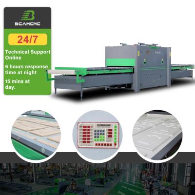 China PVC Wood Automatic Membrane Wood Press Vacuum Furniture Laminating Machine For Door Cabinet Kitchen Making Membrane Hot Press Machine 2 tables for sale