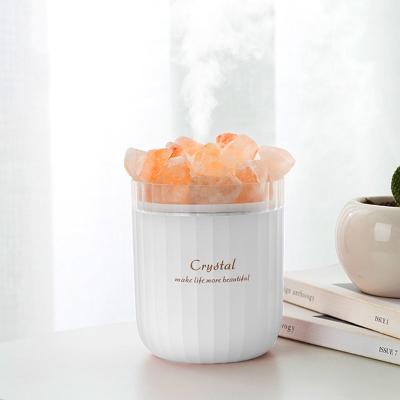 China Romantic 350Ml Crystal Quartz Stone Aromatherapy Himalayan Car Air Humidifier Air Salt Lamp Wireless Oil Diffuser for sale