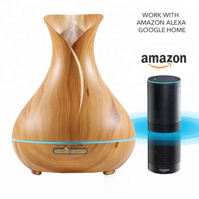 China Working with Alexa Echo & App Control WIFI High Capacity 400ml Easy Home Electric Ultrasonic Aromatherapy Diffuser Work With Alexa Echo Google Voice Assistant Control for sale