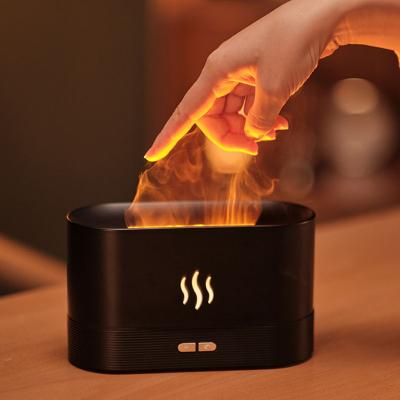 China Ultrasonic Aromatherapy Humidifier Flame Household USB Air Humidifier Essential Oils Fragrance Fire Diffuser 180ml for sale