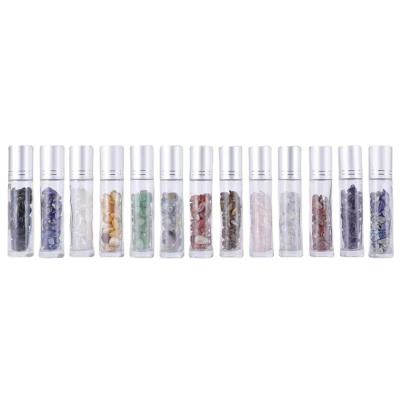 China Hot Sales10ml High Quality Clear Essential Oils Gemstones Rollerball Clear Glass Bottle For Perfume for sale