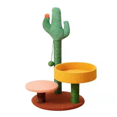 China Small Cat Climbing Cactus Cat Tree Modern High Quality Viable Cat Tree for sale