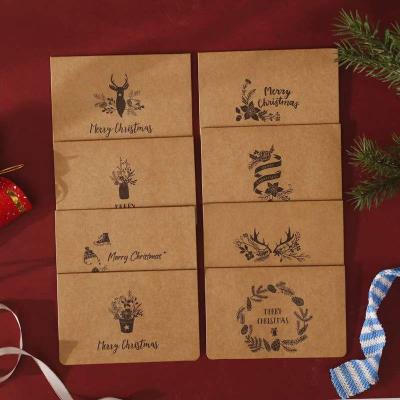 China North America Christmas Wrapping Paper New Year Merry Christmas 2022 Gift Certificate For Friend Greeting Cards With Envelopes New Year With Best Wishes for sale