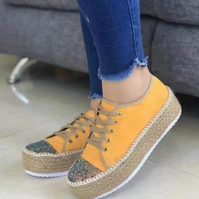 China 2022 Trendy Sweat-absorbent Platform Shoes For Women High Quality Casual Lace Up Canvas Shoes Sneakers KBX0221 for sale