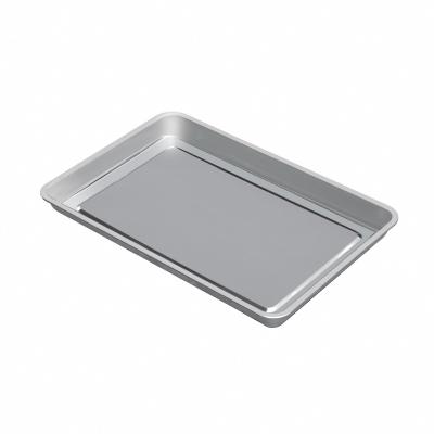 China Hotel Home Restaurant Rectangle Square Hot Sale Stainless Steel Tray Metal Trays Stainless Steel Food Container for sale