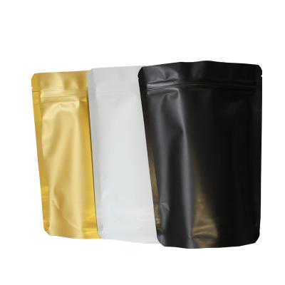 China Matte Finish Surface Stand Up Pouches Moisture Proof Gold / Black / White Zipper Top Instock Mylar Foil Bag for sale