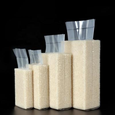 China PA/PE Moisture-proof Transparent Plastic Vacuum Bags/Food Vacuum Pouch Rice Brick Bag Food Vacuum Rice Packing Bag for sale