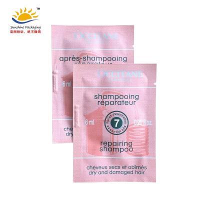 China Small Recyclable Custom Printing Heat Sealable Empty Flat Packaging Sachet Recyclable Packs For Shampoo Sample for sale