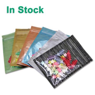 China Front Stripe Pattern Flat Resealable Pouches Recyclable Multicolor Clear Plastic Small Ziplock Packaging Bags for sale