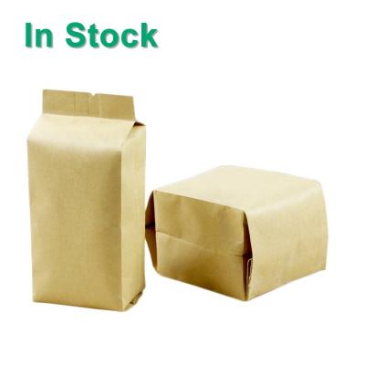 China Disposable Side Gusset Metallized Kraft Paper Aluminum Foil Lined Heat Sealable Food Storage Packaging Pouches With Tear Notch for sale