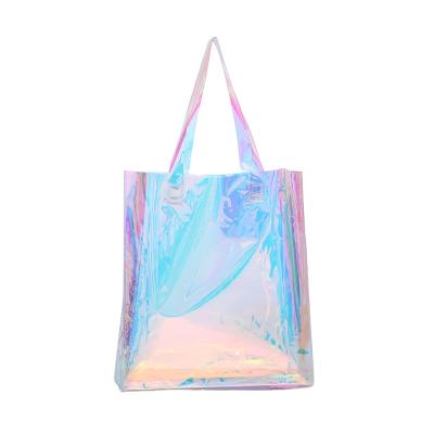 China Fashion Custom Clear Zipper Beach Low MOQ Transparent Tote Bag PVC Cross - Body Bag With Different Logo Sizes for sale