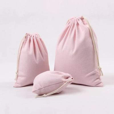 China Handled pink cotton drawstring bag eco bag cotton promotion drawstring bag for sale